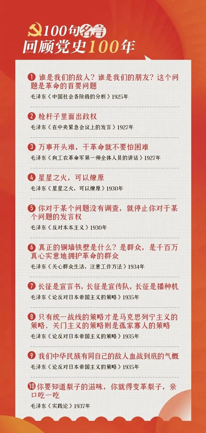 公考用得上！100句名言回顧黨史百年，一起學(xué)習(xí)